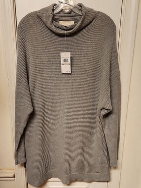 Michael Michael Kors Oversized Gray Ribbed Sweater